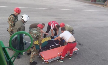 Успешна евакуација на повредено лице од Шар Планина со хеликоптер на Армијата