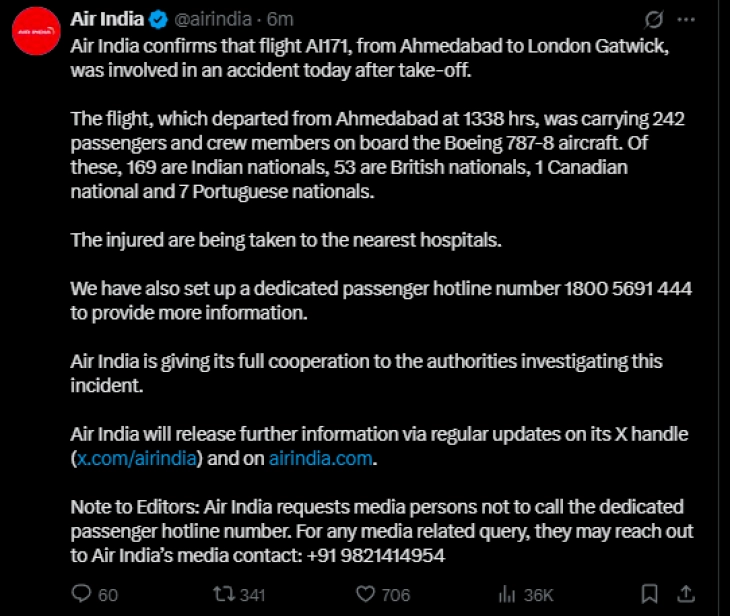 London-bound passenger flight with hundreds on board crashes in India