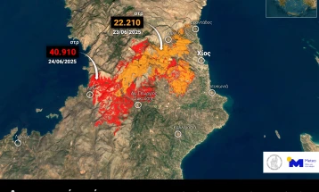 Без активно жариште пожарот на грчкиот остров Хиос – изгорени над 6.000 хектари