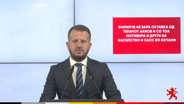 Мицевски: Филипче не бара оставка од тепачот Акиов и со тоа мотивира и други на насилство и хаос во Кочани