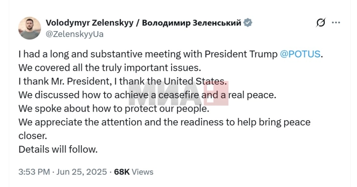 Zelenski pas takimit me Trampin: Biseduam për armëpushim dhe paqe të vërtetë