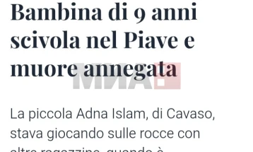 Në Itali mbytet një 9 vjeçare me prejardhje nga Maqedonia