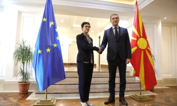 EU Commissioner Kos arrives in Skopje