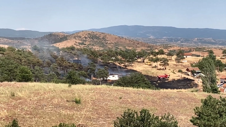 Во шумски пожар во Кочани изгореа една куќа и петнаесетина хектари зимзелена и нискостеблеста шума