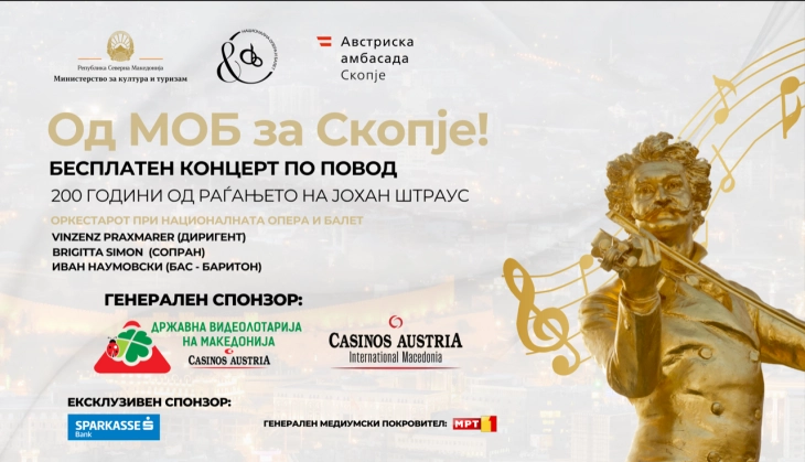 Гала концерт „Од #MOБ за Скопје“ на платото пред Националната опера и балет