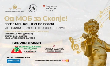 Гала концерт „Од #MOБ за Скопје“ на платото пред Националната опера и балет