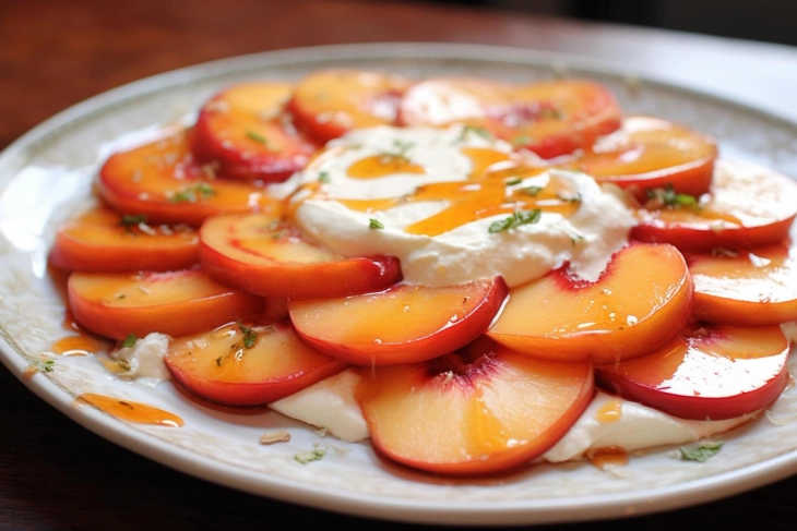 Печени праски со шлаг