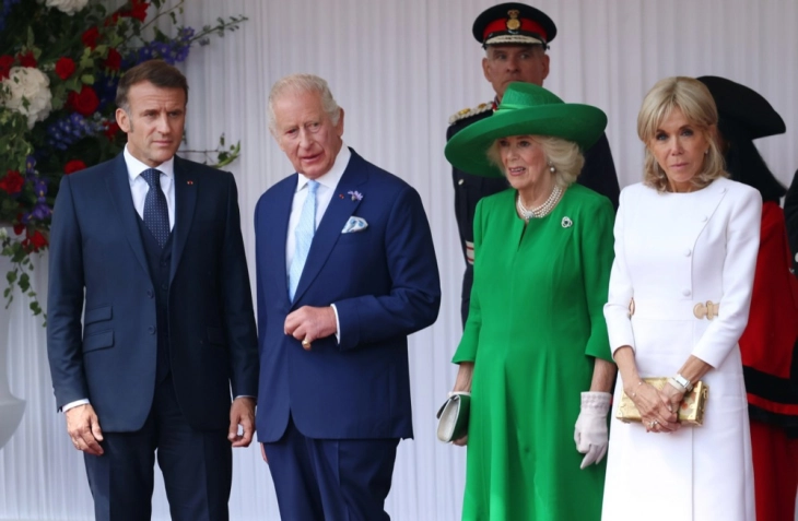 British King and Queen roll out red carpet for France's Macron