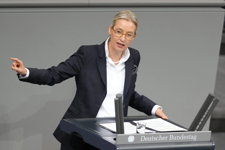 Копретседателката на Алтернатива за Германија го нарече Мерц „канцелар на лаги“