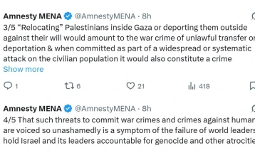 Амнести Интернешнл: Израелскиот предлог за „хуманитарен град“ е намера за воени злосторства