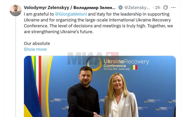 Zelenski i bëri thirrje Italisë të investojë në mbrojtjen e Ukrainës