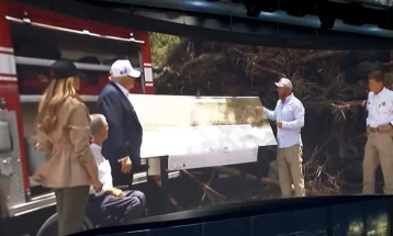 Trump thanks first responders during visit to Texas flood zone