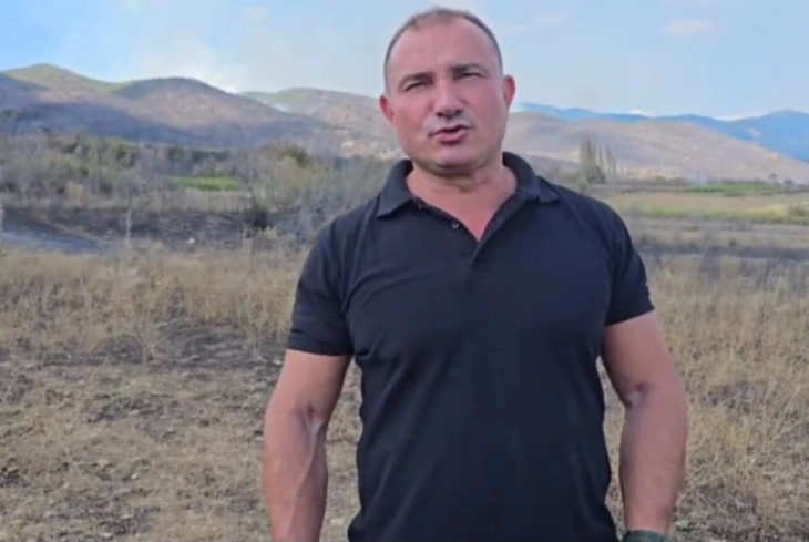 Angellov: Për momentin më serioz është zjarri në Nikoliq të Dojranit, paraqet rrezik t'i kaplojë pyjet përreth