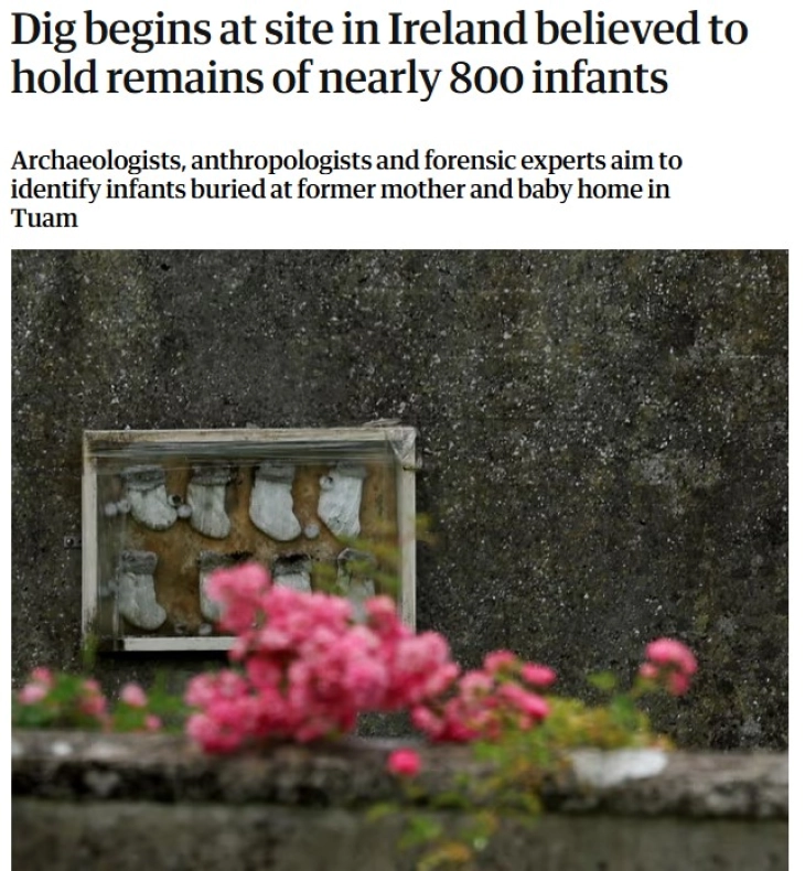 Ирска: Започна ископување на масовна гробница со останки од 800 бебиња