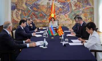President Siljanovska-Davkova meets Azerbaijan’s Economy Minister Jabbarov