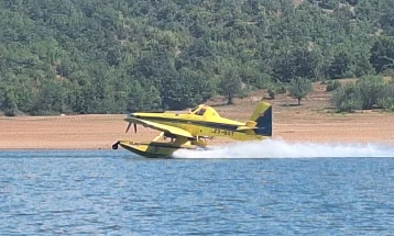 Five active fires, two firefighting aircraft engaged near Lake Prespa