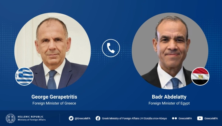 Телефонски разговор на грчкиот со египетскиот министер за надворешни работи во пресрет на нивната средба в среда во Атина