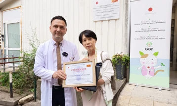 Околу 200 деца снимени со нов мобилен рентген апарат на Детската клиника во Скопје, дониран од Јапонската амбасада