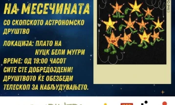 Набљудување на Месечината со Скопско астрономско друштво во Кочани