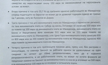 Обраќање до јавноста и пратениците: ССМ бара зголемување на минималната плата