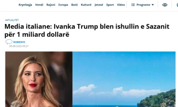 Mediumet italiane: Ivanka Tramp e bleu ishullin e Sazanit në Shqipëri për mbi një miliardë dollarë
