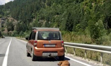 МВР: Поднесена пријава за лицето кое влечеше куче со возило