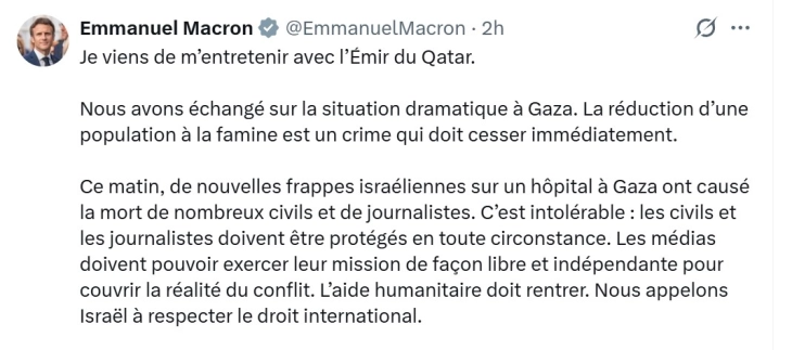 Makron: Sulmet izraelite ndaj spitalit në Gazë nuk mund të tolerohen