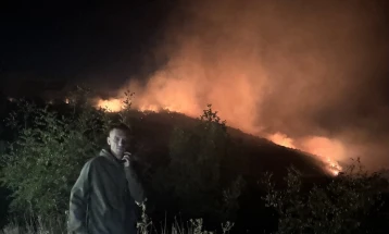 ЦУК: Пожарот кај село Церово се шири кон Карпалак и скопскиот регион, нема загрозени населени места и објекти