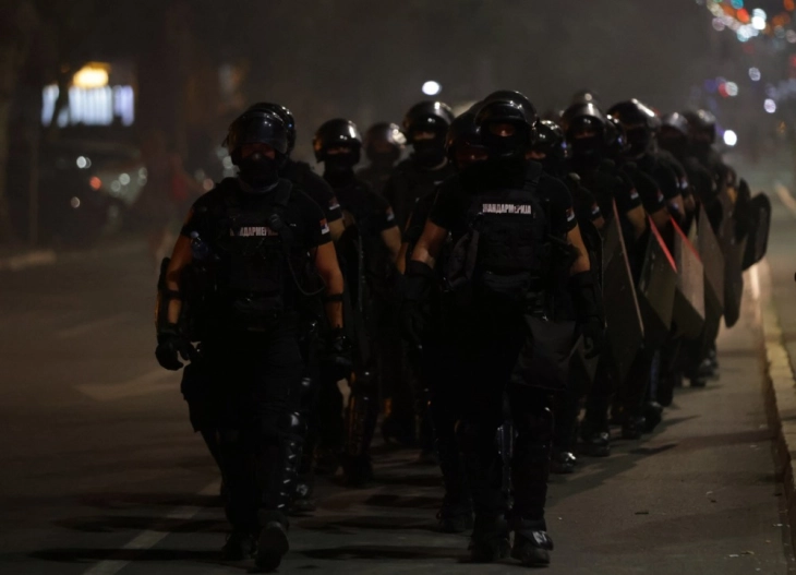 Violence erupts again at protests against government in Serbia