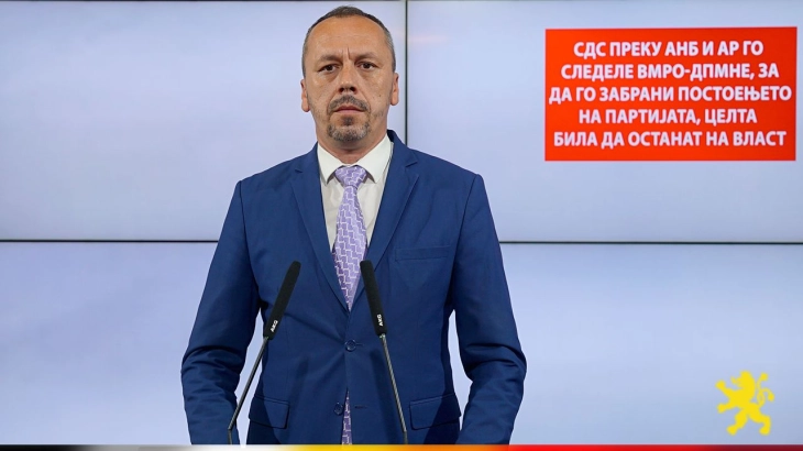 Петрушевски: СДС преку АНБ и АР го следеле ВМРО-ДПМНЕ за да го забрани постоењето на партијата, целта била да останат на власт