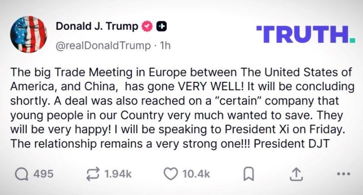 Trampi i kënaqur nga takimi me kinezët në Madrid: Takimi i rëndësishëm kaloi shumë mirë