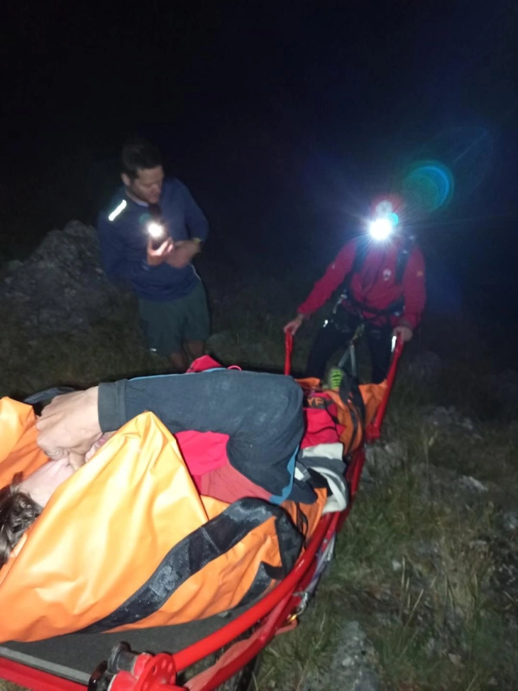 Параглајдерист паднал на карпест и недостапен терен на Галичица, евакуиран од екипа на Планинската служба за спасување