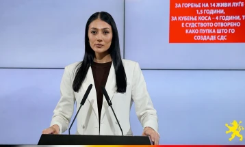 Андоновска: За горење на 14 живи луѓе – 1,5 години, за кубење коса – 4 години, тоа е судството отворено како пупка што го создаде СДС