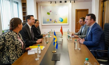 Deputy PM Nikoloski meets Swedish Ambassador Sohlström