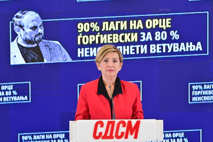 Цаневска Арсовска: 90% лаги на Орце Ѓорѓиевски за 80 % неисполнети ветувања