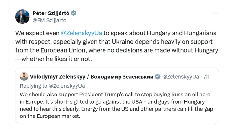 Сијарто: Зеленски треба да покаже почит кога зборува за Унгарија