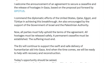 Фон Дер Лајен го поздрави договорот за Газа