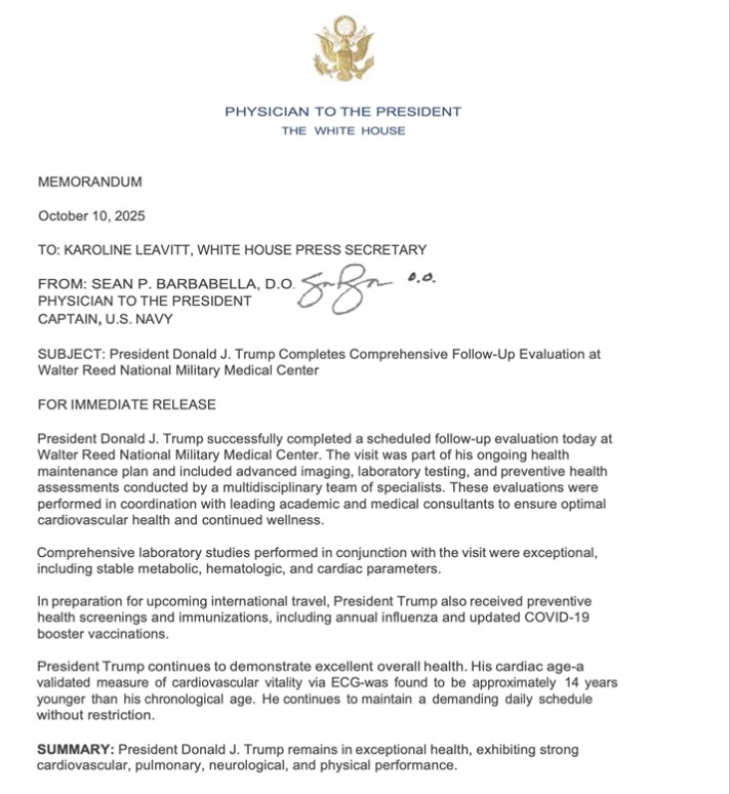 Трамп примил бустер доза против Ковид и вакцина против грип, Белата куќа уверува дека е во „исклучително здравје“