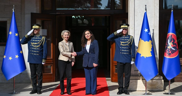 Presidentja Osmani priti presidenten e KE-së, Ursula fon der Lajen