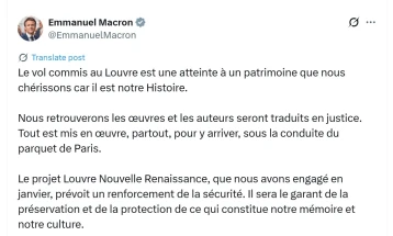 Макрон: Украдените експонати од Лувр ќе бидат пронајдени, а сторителите ќе бидат казнети