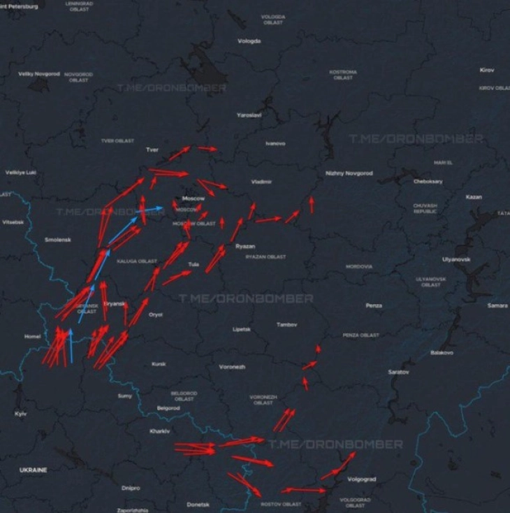 Собјанин: Украина втора ноќ по ред ја напаѓа Москва со дронови