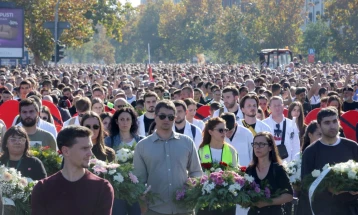 Tens of thousands mark anniversary of Novi Sad station collapse that killed 16