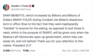 Трамп: Помошта за сиромашните ќе биде исплатена откако ќе заврши блокадата на федералната влада