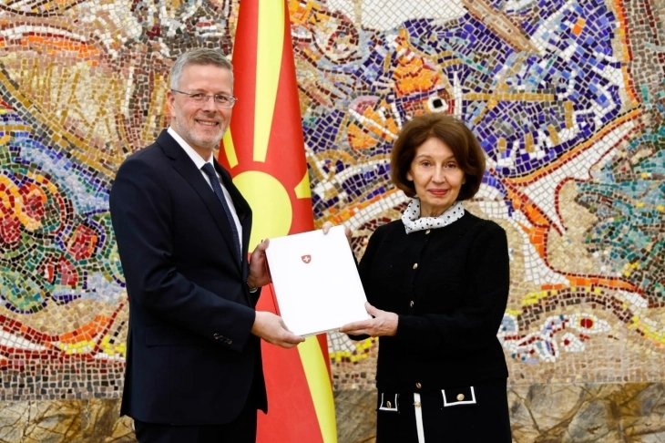 President Siljanovska Davkova receives credentials of new Swiss Ambassador Sommer