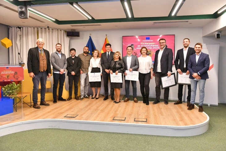 Aleksandar Dimitrievski and Mihail Miloshevski scoop first prize at EU Investigative Journalism Awards 2025