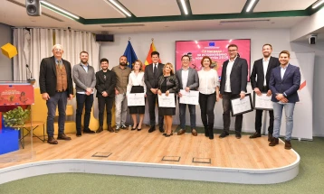 Aleksandar Dimitrievski and Mihail Miloshevski scoop first prize at EU Investigative Journalism Awards 2025