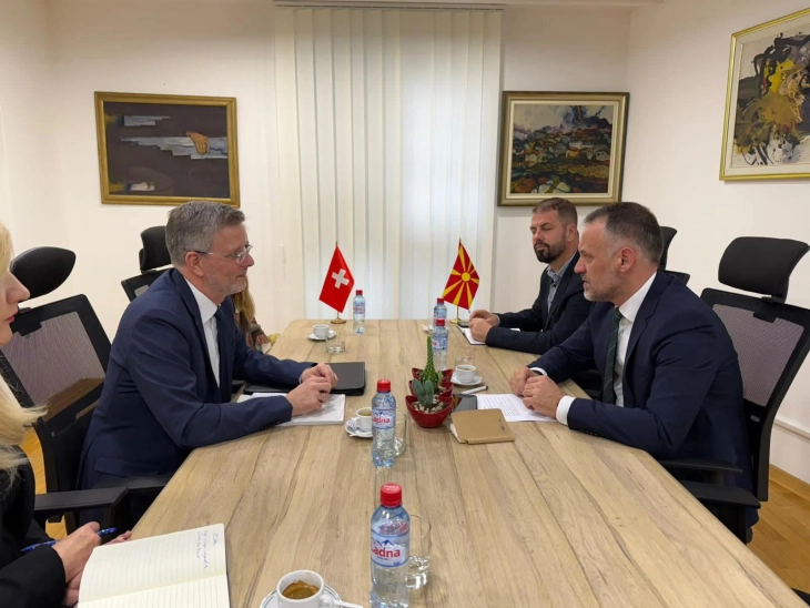 Средба на заменик претседателот на Владата Фетаи со швајцарскиот амбасадор Зомер