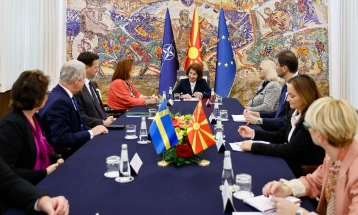 Presidentja Siljanovska-Davkova priti një delegacion të Grupit Ndërparlamentar të Miqësisë nga Parlamenti suedez