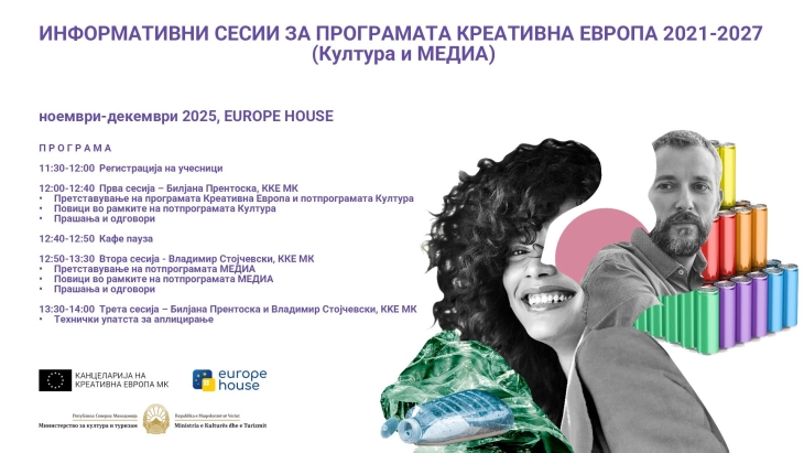 Почнуваат информативните сесии за програмата „Креативна Европа 2021 – 2027“