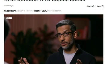 Шефот на Гугл предупредува: „Ниедна компанија нема да биде имуна“ ако пукне балонот со вештачката интелигенција